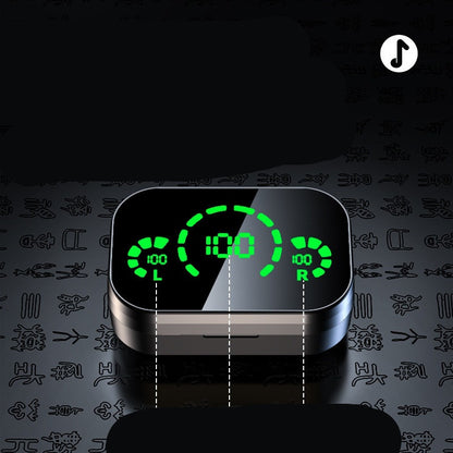 Wireless Bluetooth-compatible Headset TWS Large Screen Smart Digital Display In Ear Breathing Light